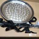 Acellegic 4 Pack Stainless Steel Round Silver Serving Tray Bulk, 20 Inch