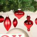 10Pcs Multiple Styles Glass Christmas Ball Ornaments for Tree Decorations, Red
