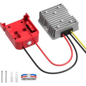 DC 18V to 12V Step-Down Converter Compatible with Milwaukee 18V Battery, Over-Discharge Protection, DC 12V 20A 240W Buck Converter Voltage Regulator with Switch for Golf Cart RC Car Truck DIY