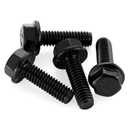 5/16-18 x 1-1/4" Flanged Hex Head Bolts Flange Hexagon Screws, Stainless Steel A2 Black Finish, DIN 6921, 15 PCS