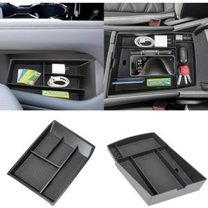 Center Console Organizer Compatible with 2024 2025 VW Volkswagen Atlas and Cross Sport Center Console Storage Box Interior Accessories (Set of 2, Center Console Tray)