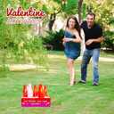 Valentine Bottle Ring Toss Game for Kids Party Activity, Indoor/Outdoor Backyard Yard Carnival Game, Classroom Valentine's Party Games for Kids and Adults Party Supplies by 4E's Novelty, Red, Pink