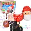 Bubble Blowing Santa,Funny Santa Bubble Blowing Machine with Music & Flashing Lights,Automatic Bubble Blower Santa Claus Bubble Butt Farting Toys,Christmas Stocking Stuffers Gift (Red)