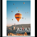 JCJMY 16.5x23.4 A2 Picture Frame Black with 11.7x16.5 A3 Mat, Display Photo 11.7x16.5 with Mat or 16.5 x 23.4 Without Mat, Wall Hanging Large Frame with Plexiglass, Black