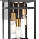 3 Lights Outdoor Wall Light Fixtures,Brass Black Modern Outdoor Wall Sconce Lights,Waterproof Exterior Lighting Fixtures Outside Lantern for Porch, House,Patio with E26 Base