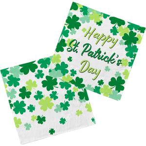 50-Piece St. Patrick's Day Party Supplies Kit Irish Themed Set Lucky Shamrock Napkins Accessories for Irish St. Patrick's Party Dco