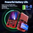 R36MAX Retro Handheld Game Console, 4.0 inch Retro Gaming Console with 64GB Memory, Portable Retro Video Games Console, 4000mAh Battery, Support 30+ Emulators, Transparent Red