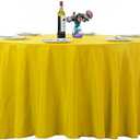 Ascoza 2pack 120 Inch Yellow Round Tablecloth in Washable Polyester Fabric for Wedding/Banquet/Restaurant/Parties…