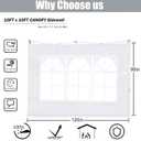 SCOCANOPY Church Window Sidewall for 10x10 Canopy Frame, 3Pack Sunwalls Only,Brown