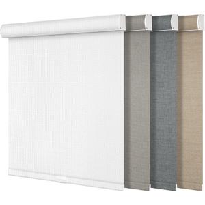 Boolegon Blackout Roller Shades for Windows,Cordless,Linen Fabric,Roller Blinds,Thermal Insulated Fabric UV Protection,Window Shades for Home,Office,Bedroom,Door,Blackout-White,Custom Size