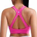 RUNNING GIRL Sports Bras for Women, Medium Support Molded Cup Womens Sports Bras with Sewn in Pads Racerback Workout Yoga Bra(3113 Hot Pink XXL)
