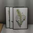 AHUASJART Large Wall Art For Living Room Bathroom Wall Decorations Kitchen Wall Decor Canvas Print Decor Modern Simple Bedroom Home Decor Green Leaves Poster Wall Paintings Black Framed 3 Pieces