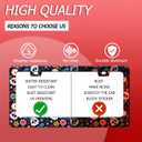 Sugar Skull Flowers License Plate Frame Cute Colorful License Plate Frames Stainless Steel Accessories Cars Decor with 2 Holes and Screws Fits Standard US CA Vehicles Size 12.2 x 6 Inches