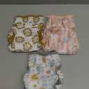 Langsprit Washable Female Dog Diapers (3 Pack) - Doggie Reusable Small Medium Large Dog Diapers for Doggy Puppy Female in Period - Highly Absorbent Dog Heat Panties (Medium,Rabbit, Owl, Lion)