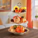 2 x 20pcs Halloween mini Artificial Craft Fake Pumpkin DecorFall Decorations with Pumpkins Acorn Pinecones Sunflowers for Halloween Fall Thanksgiving Decor Set Dining Table Living Room Party