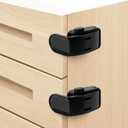 Maveek Baby Proofing Drawers, 4 Pack Child Proof Locks For Corner Drawer Thinner Door Cabinet Kitchen Cupboard Dresser Fridge, Childproof Furniture Latch For 0-12 month Infant (Black)