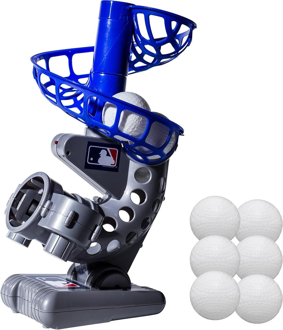 Franklin Sports MLB Electronic Baseball Pitching Machine - Automatic Youth Pitching Machine with (6) Plastic Baseballs Included -Youth Baseball Pitcher, One Size