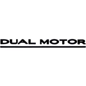 Dual Motor Badge Emblem Logo Sticker for Tesla Model 3 Y X S, Trunk Performance Exterior Accessories Decoration (Matte Black with Black Line)