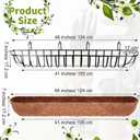 Tessco for you 2 Pack 48 Inch Window Baskets with Coconut Liner 4 Adjustable Flower Brackets Window Deck Planters Boxes Railing Planter Metal Hanging Flower Planter for Indoor Outdoor Lawn