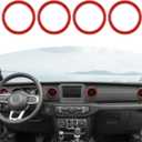 RT-TCZ for Wrangler JL Dash Air Vents Cover Trim Stickers Red for Jeep Wrangler JL JLU Gladiator JT 2018-2023 Red Interior Accessories 4pcs
