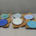 vancasso Bonita Blue Salad Plate Set of 6, 7.5 Inch Ceramic Dinner Plate, Dishwasher and Microwave Safe (Cool Color)