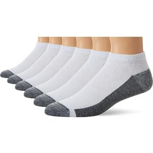 Hanes Men's Socks, Max Cushioned Low Cut Socks, 6 and 8-Pack (White)