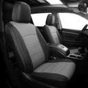Seat Covers for Toyota Highlander 2014-2019 8 Seater Full Set Faux Leather Custom Car Seat Cover Protector Accessories - 3-Row Second Row 40/60 Split Bench - Black Grey