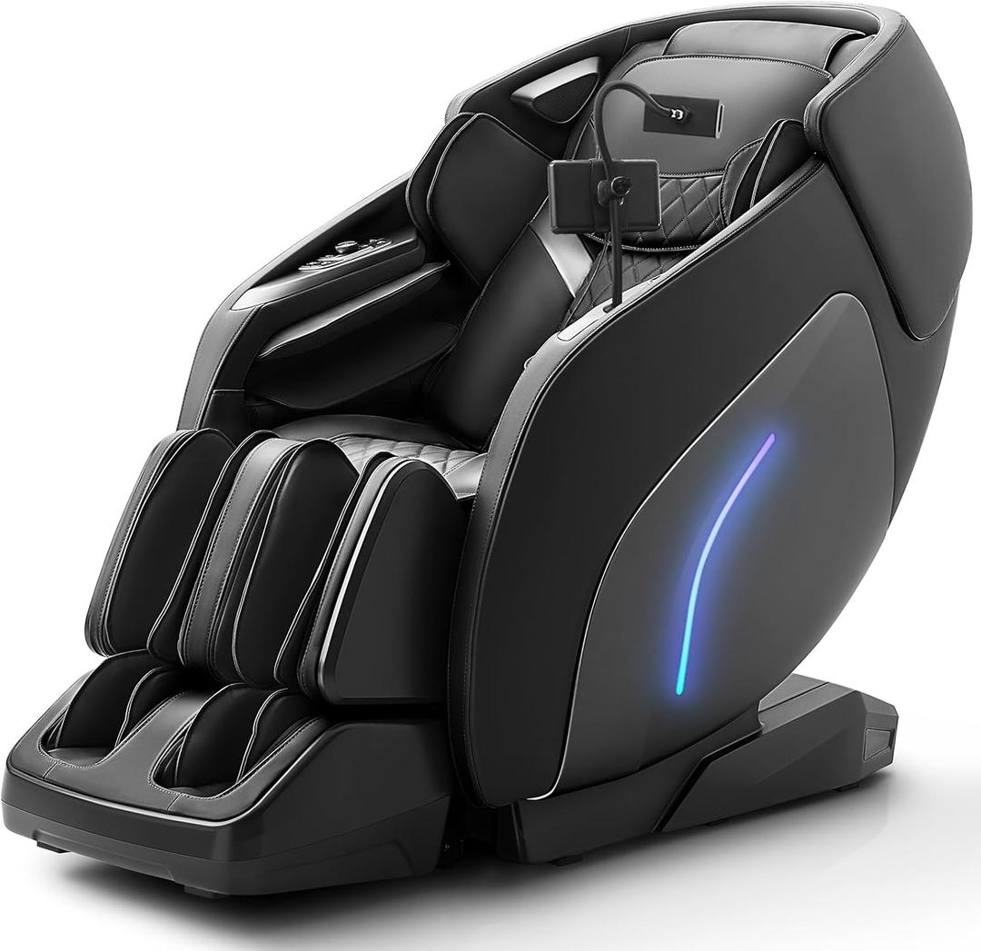 3D Massage Chair, Full Body Massage Chair, Zero Gravity Recliner w/Dynamic Leg Kneading System, 53.14" SL Track, Sleek Appearance, 12 Auto Modes, Wireless Charging, Bluetooth Speaker, TFT Screen, 3 ft 10.9 in x 5 ft 8 in x 2 ft 6 in