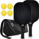 T300 Carbon Fiber Pickleball Paddles Set of 2 Lightweight Pickle Ball Rackets Indoor Outdoor Games Equipment Sports Accessories Gifts