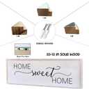 Home Sweet Home Sign Wall Decor 32X12 Master Family Room Above Bed Beautiful Living Room Above Couch Sign Large Rustic Farmhouse Wood Framed Entryway Hanging Wall Art Decoration (White)