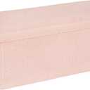 B FSOBEIIALEO Ottoman with Storage for Living Room, Sherpa Folding Storage Ottoman Foot Rest, 43.3 Inches Collapsible Bedroom Bench Pink, 43.3"*15"*15"