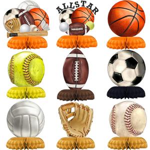 Sport Party Decorations - Sport Honeycomb Centerpieces for Kids' Sport Birthday and Baby Shower Table Decor