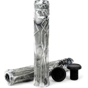 Limit Pro Scooter Grips Soft Longneck 180mm with Easy Cutting Lines for Pro Trick Scooters and BMX Handlebars (black+white+gray)