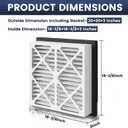 2 Pack 20x20x3 furnace filter MERV-13 Pleated Air Filter Replacement Compatible with Zephyr VGF Series 20x20x3 Whole Home Return Air Grille Filter, White