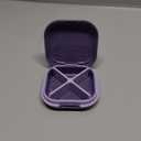 ONTERATE Small Pill Case, Travel Pill Organizer, Small Pill Box, Pill Container for Purse 4 Compartments, Daily Compact Travel Medicine Holder for Vitamins Medication (Purple)