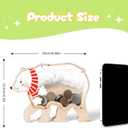 Wooden Bear Piggy Bank for Kids, Polar Bear Piggy Bank with Acrylic Panels, Unbreakable Toddler Money Box for Boys Girls, Cute Saving Coin Jar for Home Dcor, Birthday, Easter Gifts for Kids (Large)