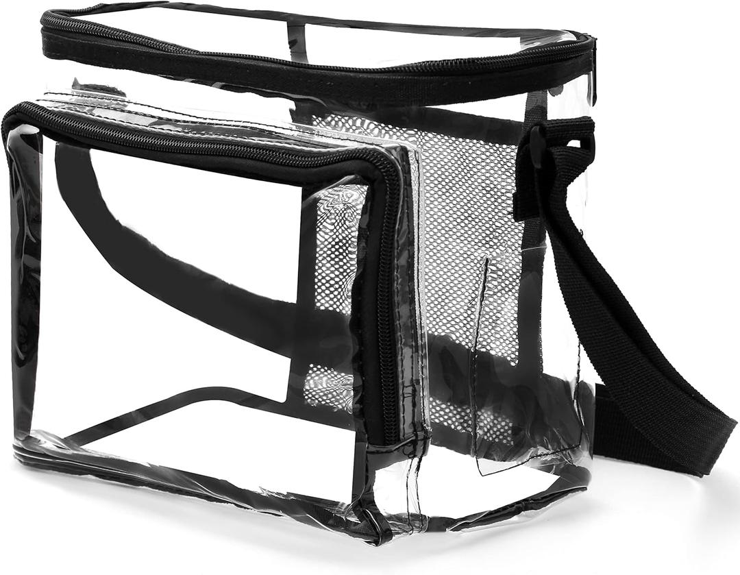 Youngever Large Clear Bag, Stadium Approved Clear Bag, Adjustable Cross-Body Strap Clear Plastic Bag