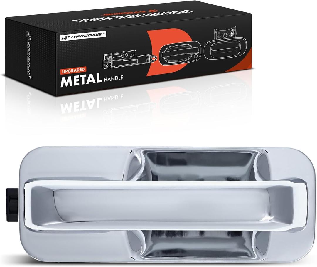 A-Premium Front or Rear Passenger Side Upgraded Metal Exterior Door Handle Compatible with Ford F-150 2015-2020, Crew Cab Pickup/Extended Cab Pickup/Standard Cab Pickup, Without Passive Entry, Chrome