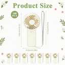 100 Pcs Mini Handheld Portable Fan for Wedding Travel Summer Outdoor(White)