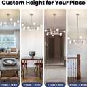 RUIYEY Modern Sputnik Chandeliers Light, 10 Lights Brushed Nickel Chandeliers for Dining Room, E26 Height Adjustable Chandelier Ceiling Lighting Fixture for Farmhouse Kitchen Island Living Room Foyer