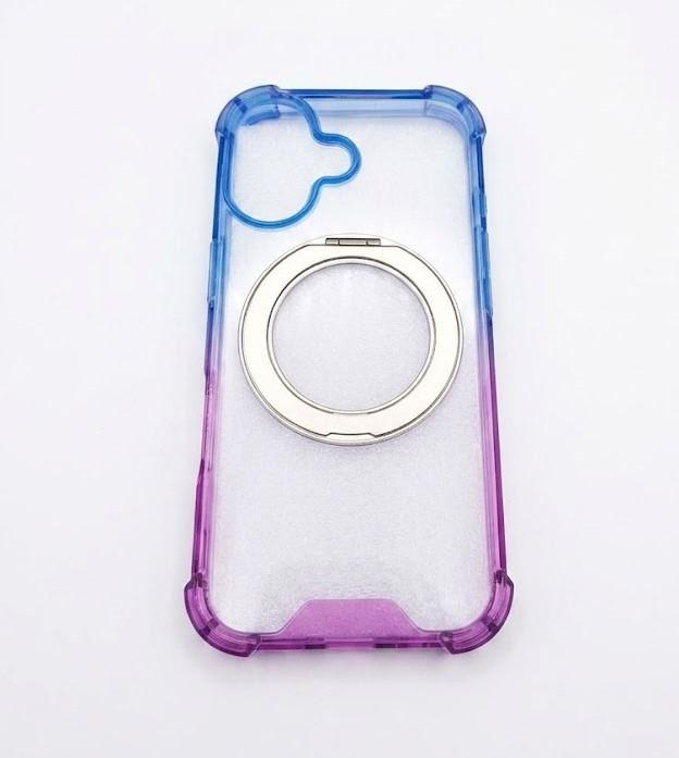 Gradient Shockproof Magnetic Phone Case with Kickstand Ring for MagSafe Compatibility