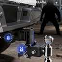 Adjustable Trailer Hitch, Heavy Duty Tow Hitch Fits 2.5" Receiver, Dual Ball (2" x 2-5/16"), 5" Drop, 19,000 GTW, with Dual Locking Pins