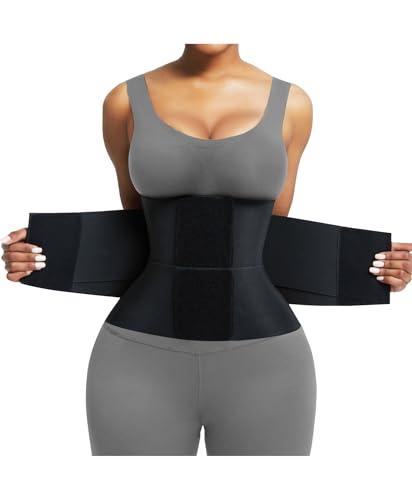 FeelinGirl Women Corset Workout Waist Trainer Belt Tummy Control Waist Cincher Sport Waist Trimmer Black XL