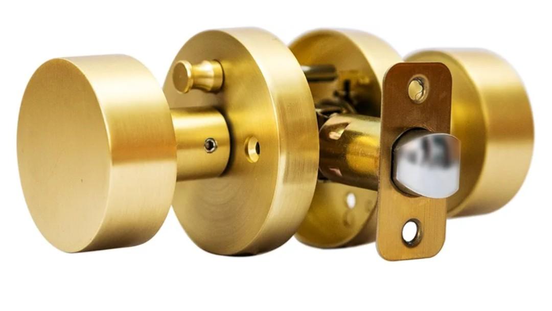 Gold Privary Door Knobs Interior - for Satin Brass Door Knobs Suitable for Hallway, Wardrobe, Bathroom etc,for All Standard Size Doors