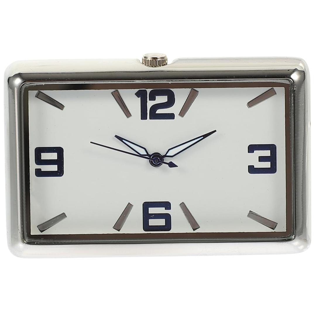 ASAKKURA Square Adhesive Car Dashboard Clock Compact Tiny Analog Timepiece for Car Decor Office Home Use Easy Installation and Space Saving Design