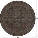 Dark Brown Large 10ft Round Rug for Living Room, Washable Boho Area Rugs for Bedroom, Dining Room Under Table Non Slip, Oriental Circle Floral Carpet Indoor Décor, Low Pile Stain Resistant