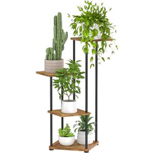 Plant Stand Indoor, 4-Tier Tall Plant Stands Plant Shelf Indoor Clearance, Corner Display Rack Flower Pot Holder, Metal Flower Shelves for Multiple Plants