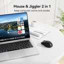 TECKNET Rechargeable Jiggler Wireless Mouse (BT5.0/3.0 & 2.4G) 4800 DPI Silent USB A & Bluetooth Mouse 6 Buttons, Wide Compatibility - Black