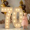 Marquee Numbers 70, 4FT Light Up Number for 70th Birthday Party Decorations, Mosaic Numbers for Balloons, Large Cardboard Signs, One Balloon Frame, Number Blocks Birthday Party