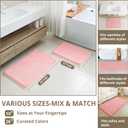 Polyester Bathroom Rug 24"x36" Pink, Non-Slip Soft Shaggy Bath Mat